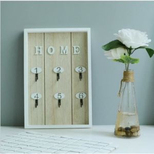 MARGUERAS 1pcs Rangement des clefs/Boite Armoire &agrave; Cl&eacute;s Murale -BOIS