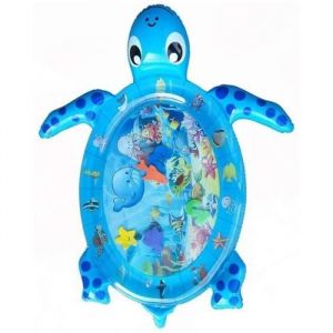 BUYFUN-Tapis d&rsquo;&eacute;veil Tapis deau Gonflable B&eacute;b&eacute; Tapis deau Eveil Enfant Tapis Jeu Enfant Eau Grande Taille Tortue