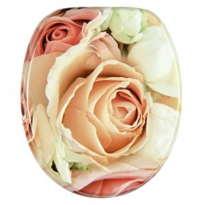 Abattant WC frein de chute soft close Rose rose - Finition de haute qualit&eacute; - Fixation facile