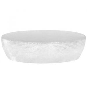 Table basse - CLOUD - martelée Argenté 100x50x28 cm Aluminium - Pour Salon - 246506