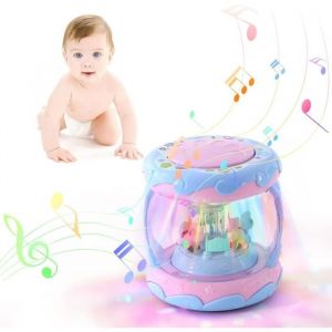 Carrousel de manège musical pour bébé 6-18 mois - KAKOO - Jouet Sensoriel lumineux avec musique - Bleu/Rose