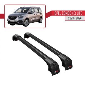 Barres de Toit ACE-2 Railing pour Opel Combo (E) Life - Noir - Aluminium - Charge utile < 300 kg