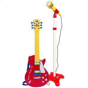 Guitare Électrique Enfant - Bontempi - Multicolore - Avec Micro et Support - Dès 3 Ans