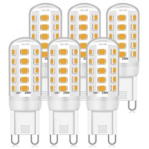 6PCS Ampoules LED G9 156mmx505mm Blanc Chaud 3000K 400LM 35W Equivalent 35W Halog&egrave;ne Lampe pour Chambre Salon Cuisine Jardin