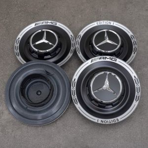 4x Logo Jante Mercedes Benz Argent 75mm Cache Moyeu Centre De Roue Emblème