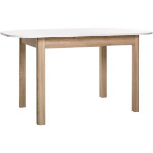 Table &agrave; manger extensible - KAYRI - Rectangulaire - Ch&ecirc;ne Sonoma / Blanc - 4 &agrave; 6 personnes - 120-160 x 76 x 90 cm