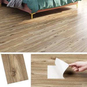 lle PVC Adhesive Sol Cuisine 90x15cm Lame PVC Adhesive Sol Imperm&eacute;able Papier Adhesif Bois Mur Revetement 4 lles SOLS PVC