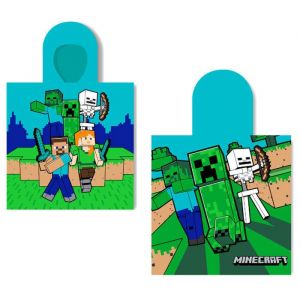 Serviette poncho en coton enfant Mojang Studios Minecraft