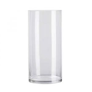 Vase cylindrique en verre - 20 cm de haut - 10 cm de large - Transparent - &Eacute;l&eacute;gance chic