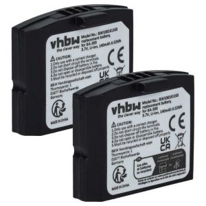 vhbw 2x Batterie remplacement pour Sennheiser 500898 523306 BA-300 BA300 HC-BA300 pour casque et écouteurs sans fil (140mAh