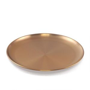 ASSIETTE PLATE 26*26*17 EN INOX DOR&Eacute;