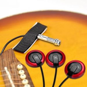 Akozon Micro guitare Micro capteur piézo-adhésif auto-adhésif avec prise dextrémité pour guitare ukulélé violon