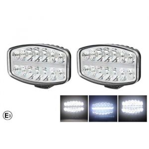 2x Phares Feux Longue Port&eacute;e + Position Blanc LED 12V - 24V 80W pour Camion Scania DAF MAN E9