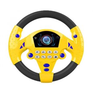 Jouet de Volant simul&eacute; Jouet de Volant pour Volant de Conduite &eacute;lectrique simul&eacute; Jouet de Conduite de Voiture cr&eacute;atif (Jaune)