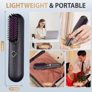 Lisseur &agrave; cheveux - Lisseur sans fil - Brosse lissante - Lisseurs 2026 - Lisseur de voyage - Lisseur portable - Port USB-C