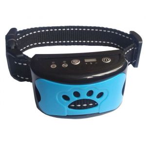 Collier anti-aboiement - Rechargeable - 7 niveaux - &Eacute;tanche - Pour chiens 5 &agrave; 50 kg - Bleu