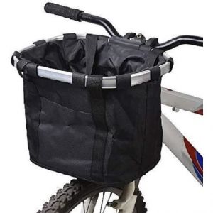 Panier pour v&eacute;lo porte-b&eacute;b&eacute; pliable pour chien petit chien panier avant amovible pour guidon de v&eacute;lo