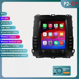 9.7 pouces Android 13 autoradio pour Toyota Land Cruiser Prado 120 for Lexus GX470 &eacute;cran tactile lecteur multim&eacute;dia 2din WIFI