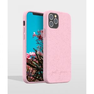 Coque pour téléphone - JUST GREEN - iPhone 12 / 12 Pro - Biodégradable - Rose - Souple