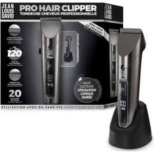 Tondeuse cheveux - JEAN LOUIS DAVID - Pro Hair Clipper - 20 Hauteurs de Coupe - Batterie Lithium Ion - Grande Autonomie
