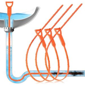 Paquet de 3 Furet Deboucheur Canalisation 25 Pouces Furet Plomberie63.5 CM Recyclable Furet Deboucheur WCFuret Canalisation