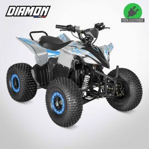 Quad &eacute;lectrique enfant TYPHON 1800W Bleu DIAMON MOTORS &ndash; 60V 20Ah roues 8 pouces non homologu&eacute; route