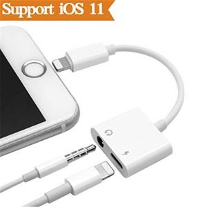 Adaptateur 2 en 1 - ROCK - iPhone - Chargeur Lightning - Casque 35 mm - Audio simultan&eacute;