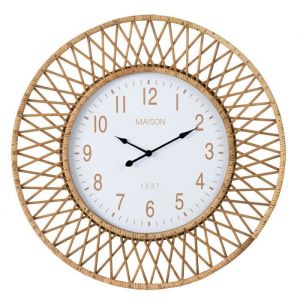 Horloge Murale en Rotin Wonder 61cm Naturel