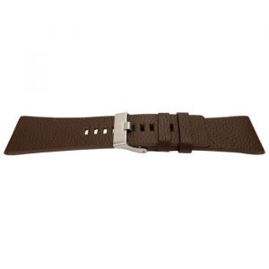Bracelet montre Diesel style cuir de veau extra large marron fonc&eacute; 30mm