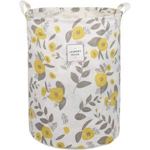 Panier à linge pliable - YSTP - 35x45cm - Jaune - Coton imperméable - Design enfant