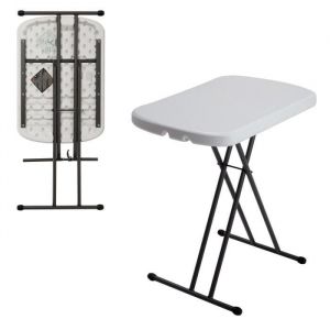 Table pliante polyvalente ultra résistante à vie - LIFETIME - 66x46x61 / 66/71 cm - Rectangulaire - Blanc