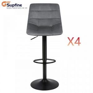 SUPFINE Tabourets de bar chaises de bar lot de 4 design ergonomique pour que la colonne vert&eacute;brale supporte moins de tension