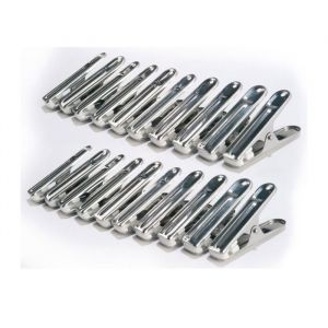 Pince à Linge Inox ( lot de 20 ) SOLIDE ROBUSTE avec Mâchoire en PVC Pour Corde à linge Étendoir Séchoir Vêtements
