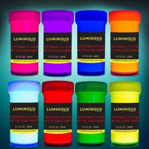 PEINTURE ACRYLIQUE PAIN Luminous UV body painting - set de pots de fleurs 8 x 20 ml  07 fl oz - Black Light Neon Makeup - body