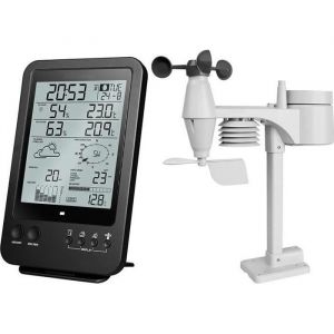 Station Météo - OPTEX - 5 en 1 - Noir et Blanc - Anémomètre - Pluviomètre