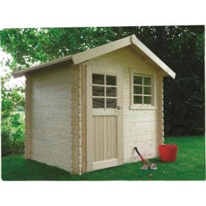 Abri de jardin en bois SOLID Laval 238x198cm - &Eacute;paisseur 28mm - Porte simple - Surface 471m&sup2; - trait&eacute; autoclave classe III