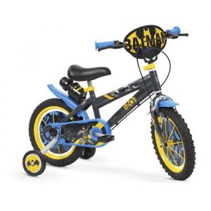 V&eacute;lo enfant Batman 14 - Toimsa - 4/6 ans - Suspension fourche - Si&egrave;ge r&eacute;glable - Noir - Panier - Cadre en acier