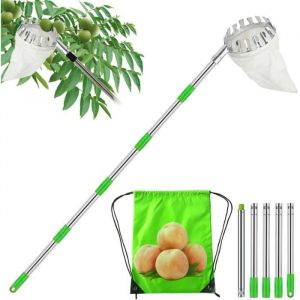 Cueille Fruit Telescopique2M Cueilleur de Fruits AmoviblePerche Cueille Fruits TelescopiqueCueille CeriseRamasse Pomme