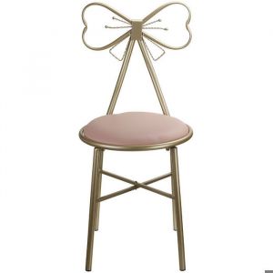 Chaise Tabouret de maquillage 79.5cm pour Chambre Salle de bain 150KG Max. Rose cuir PU