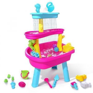 VATOS Table deau 3 niveaux avec 37 pièces jouet sensoriel extérieur été sable et eau pour enfants 1 à 6 ans