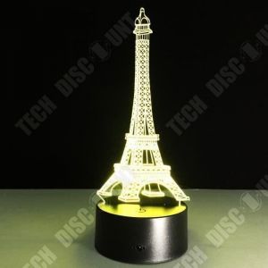 Lampe optique - TD® - Tour Eiffel - 7 couleurs - Tactile - Faible consommation