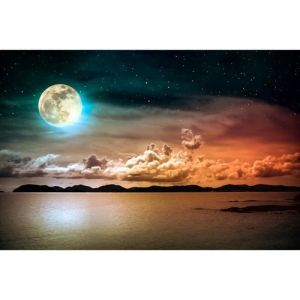 Papier Peint Photo INTISS&Eacute;-(204310)-CADRE NUIT LUNA-300x223cm-6 l&eacute;s-Mural Poster G&eacute;ant XXL-Animaux Paysage Mer Nature Jungle For&ecirc;t