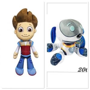 peluche pat patrouille ryder et robot chien super h&eacute;ros 2pcs/lot doudou enfant cadeau dessin anim&eacute;