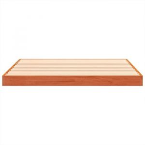 BURKE* Lit simple 120x190 cm Structure de lit classique sans matelas cire marron 120x190cm bois pin massif- LL7822