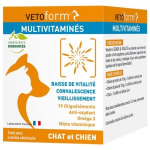 Complément Alimentaire - VETO FORM - SENIOR - 100g - Omega 3 - Vitamines B - Vitalité Chien