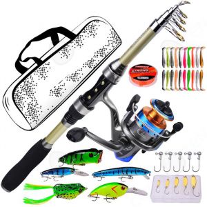 Canne &agrave; p&ecirc;che t&eacute;lescopique 1.8m p&ecirc;che portable et moulinet en fibre ensemble de canne &agrave; p&ecirc;che canne &agrave; p&ecirc;che t&eacute;lescopique l&eacute;g&egrave;re