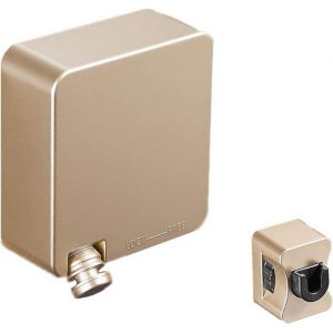 6m Corde &agrave; Linge R&eacute;tractable Enrouleur de Corde R&eacute;glable Ligne de S&eacute;chage de V&ecirc;tements M&eacute;thode Sans Perceuse Ligne unique Or