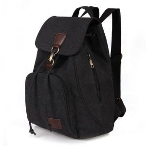 Sac à Dos Vintage en Toile Femme - ZEWOW - Sacs-A2 - Noir Kaki Café Bleu - Fermeture Zippée - 30x15x40(cm)