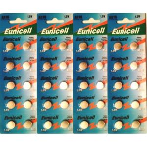 EUNICELL - Lot de 40 piles AG10 LR1130 LR54 15 volt