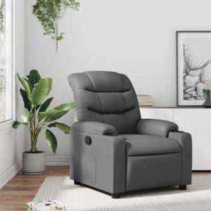 BEWI&reg;Fauteuil inclinable - Fauteuil R&eacute;glable/Fauteuil de relax - 1 personne - Gris Similicuir &FR19249